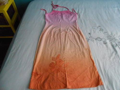 Pink and Orange Summer Dress Halter neck (Size 12 but seems smaller)